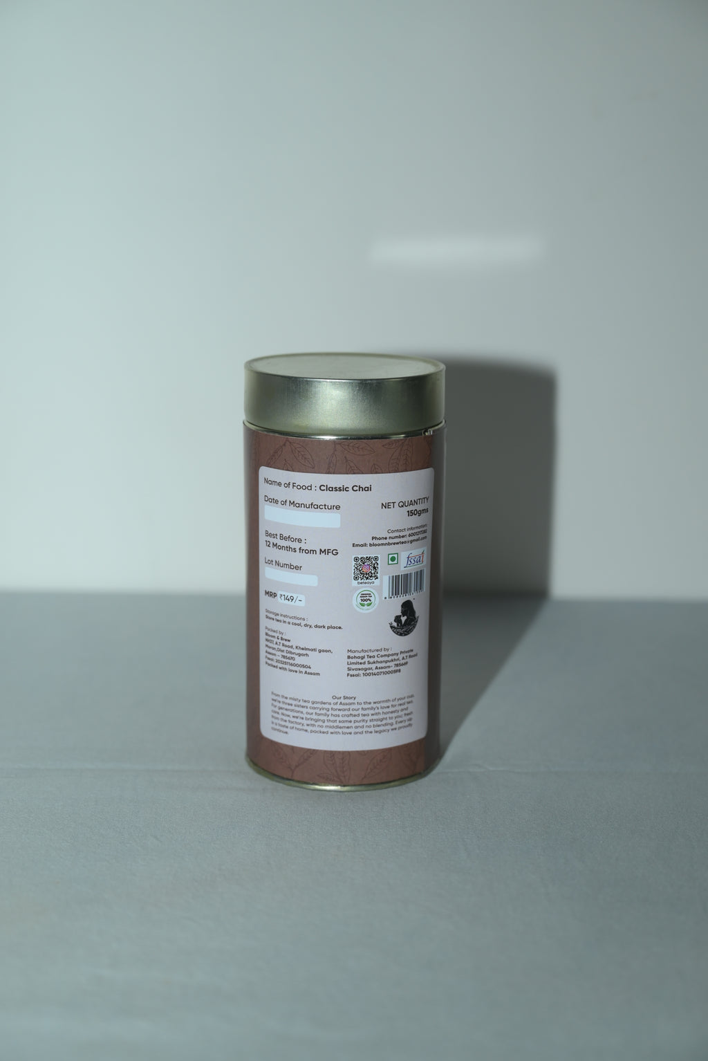 Can with a label on a white background