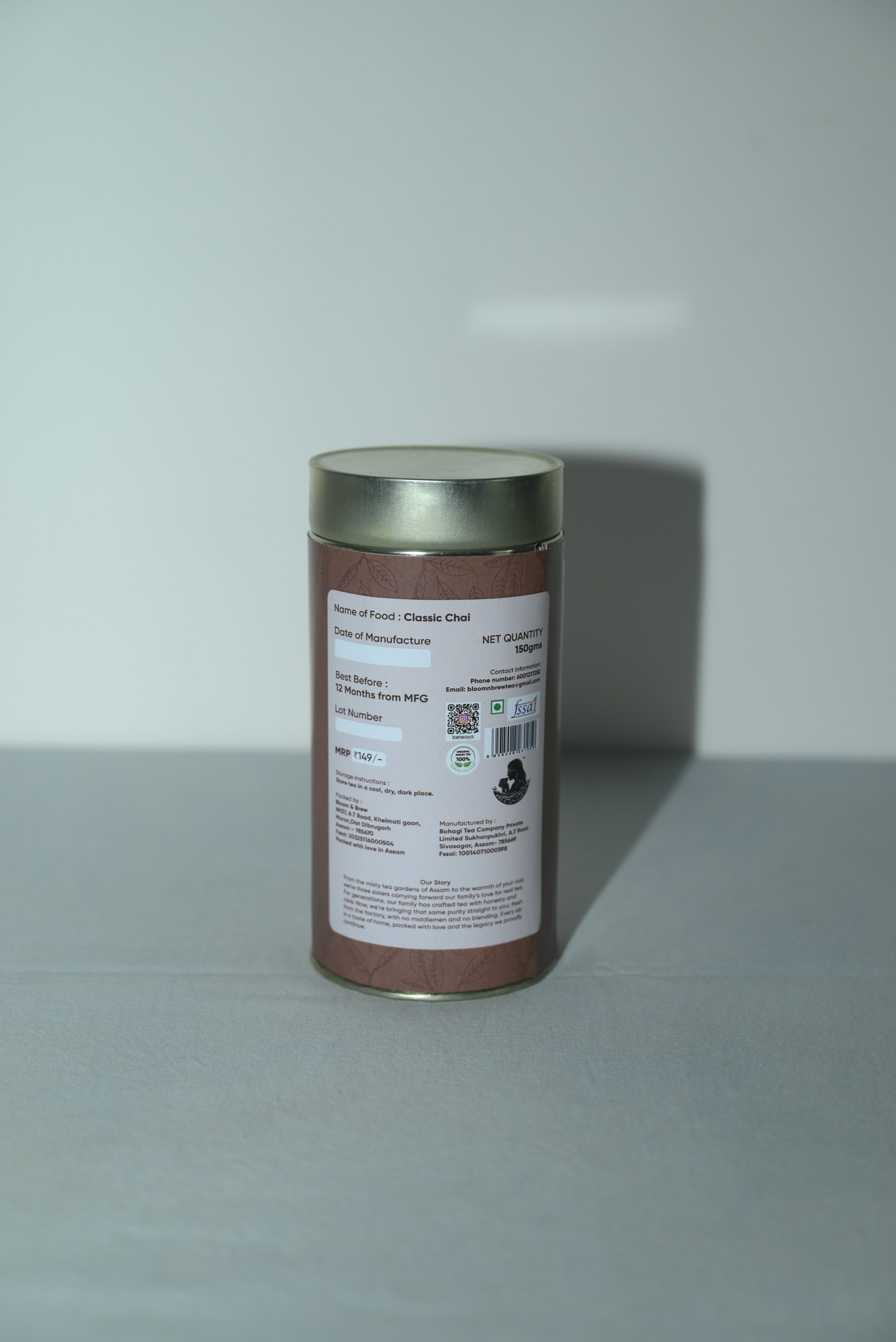 Can with a label on a white background