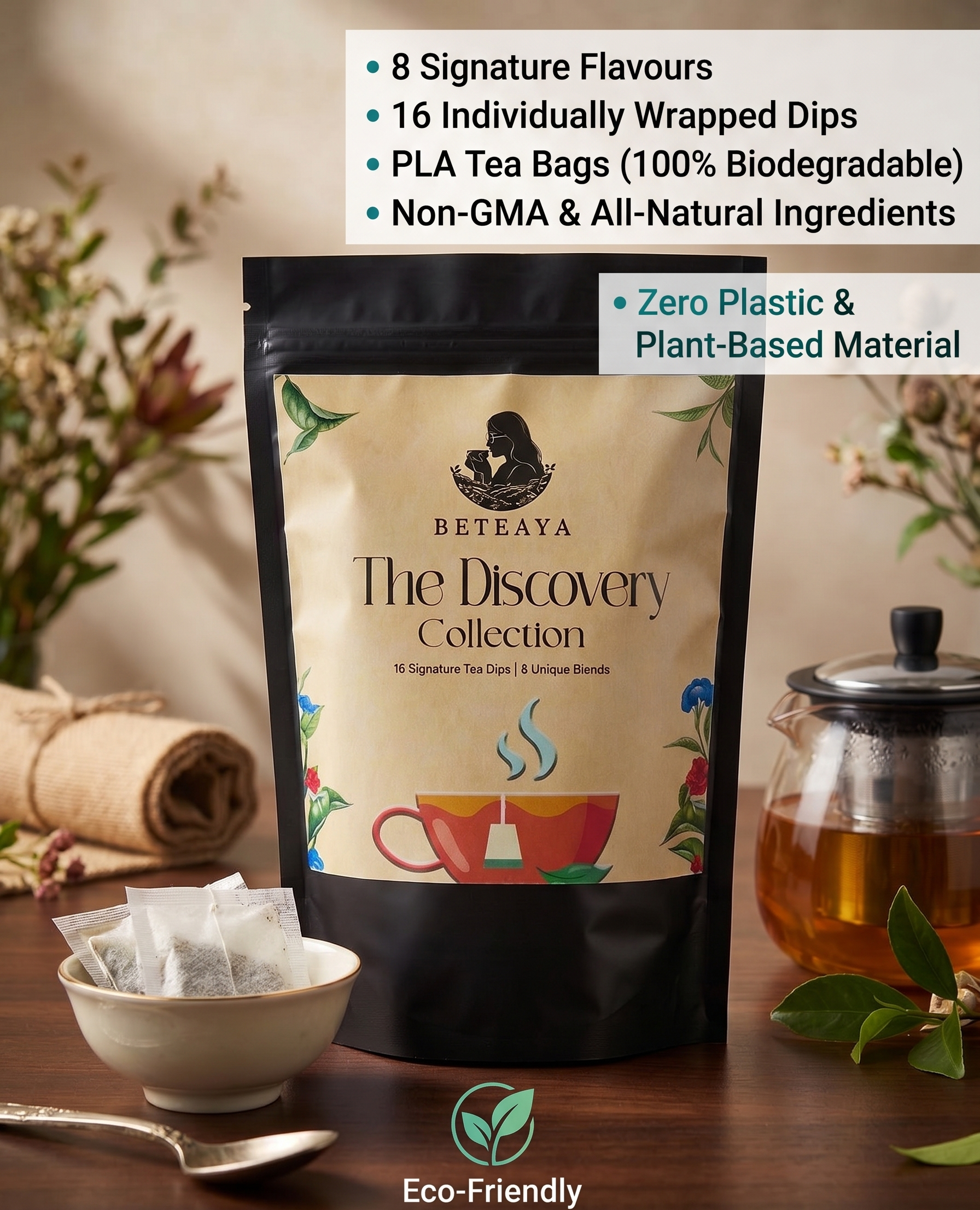 The Discovery Collection – 16 Signature Tea Dips | 8 Unique Blends | BETEAYA