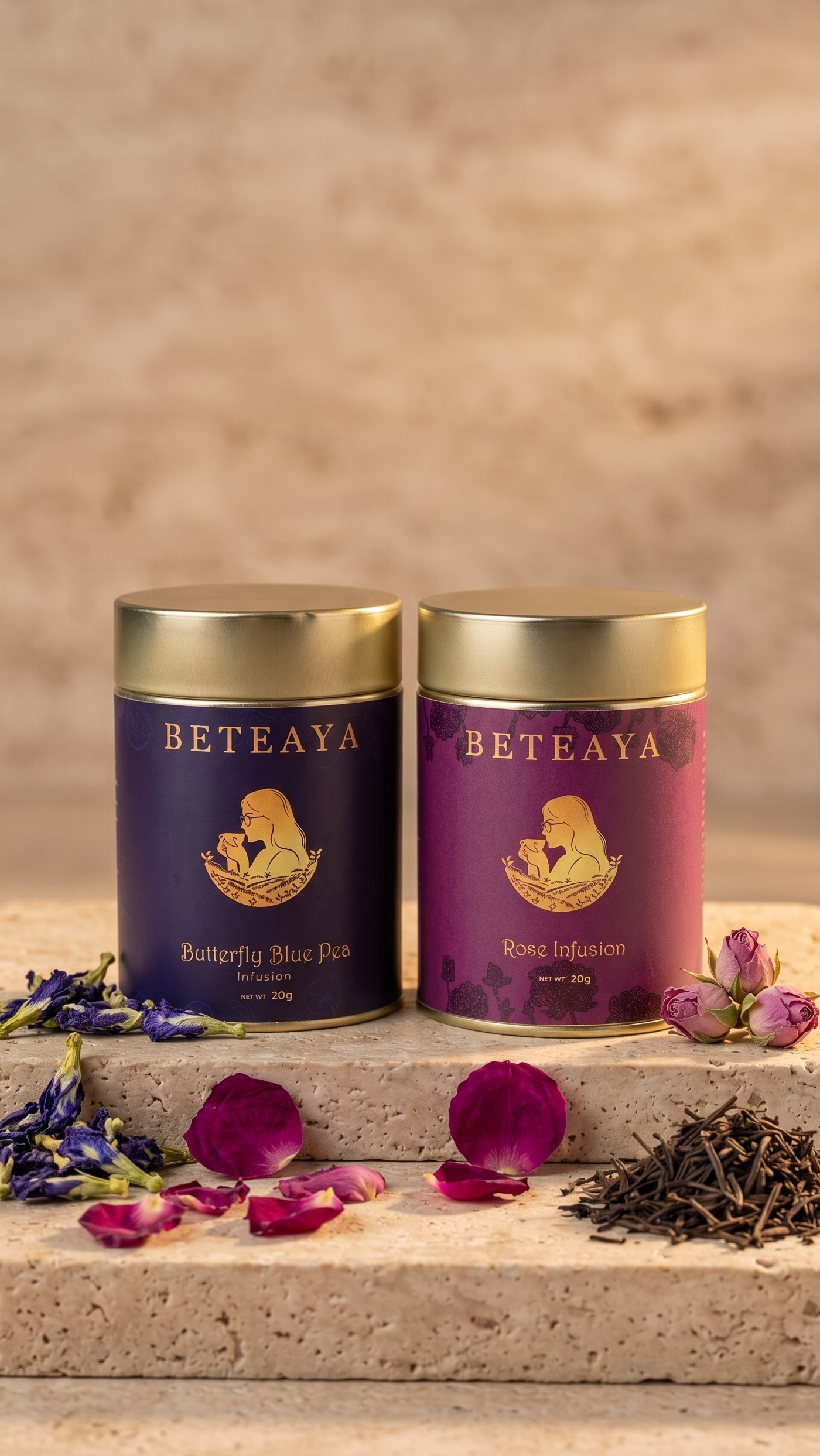 Beteaya Botanical Duo- Blue and Rose Infusion (20gm each)