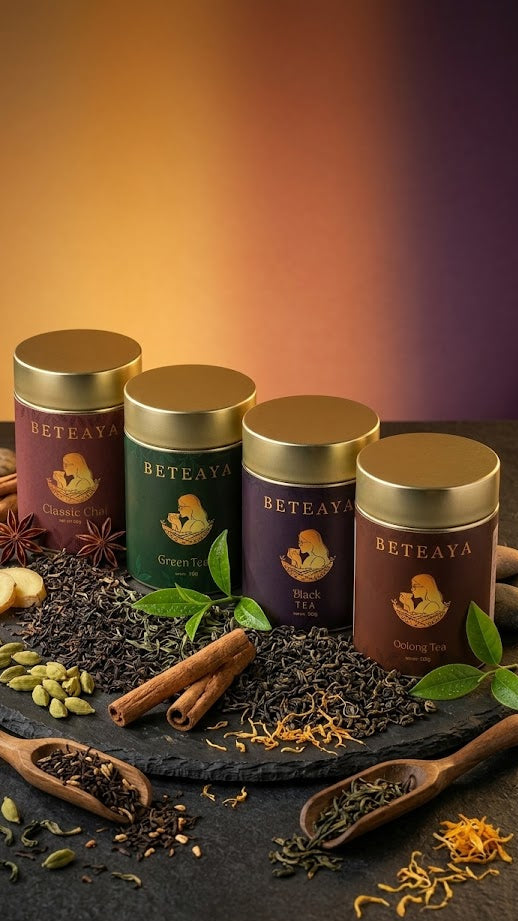 Beteaya Assam Tea Mini Tasting Box – 4 Premium Blends (200g)