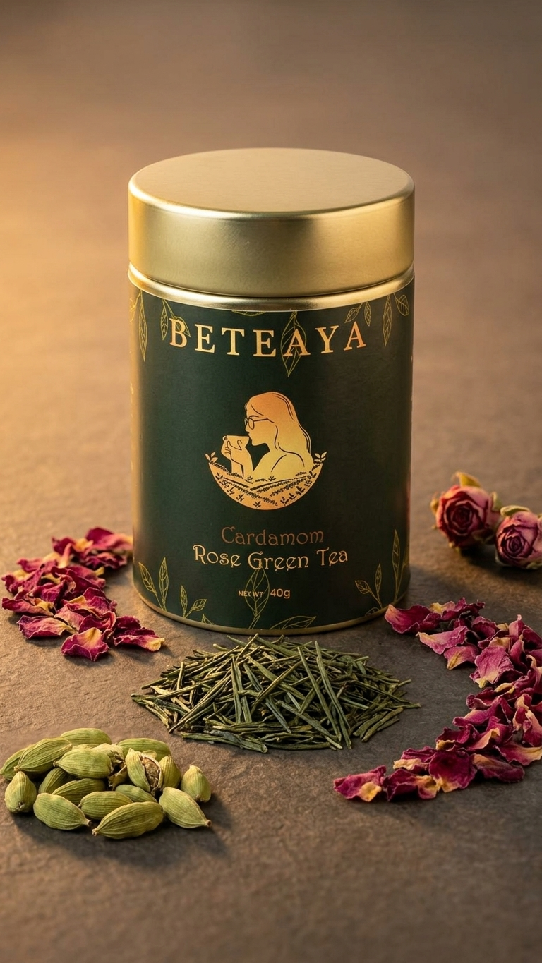 Cardamom Rose Green Tea | Premium Loose Leaf | BETEAYA