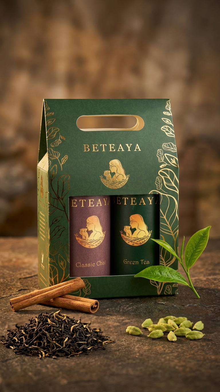 The Classic Duo – Kadak Chai + Green Tea- Gift Set | BETEAYA