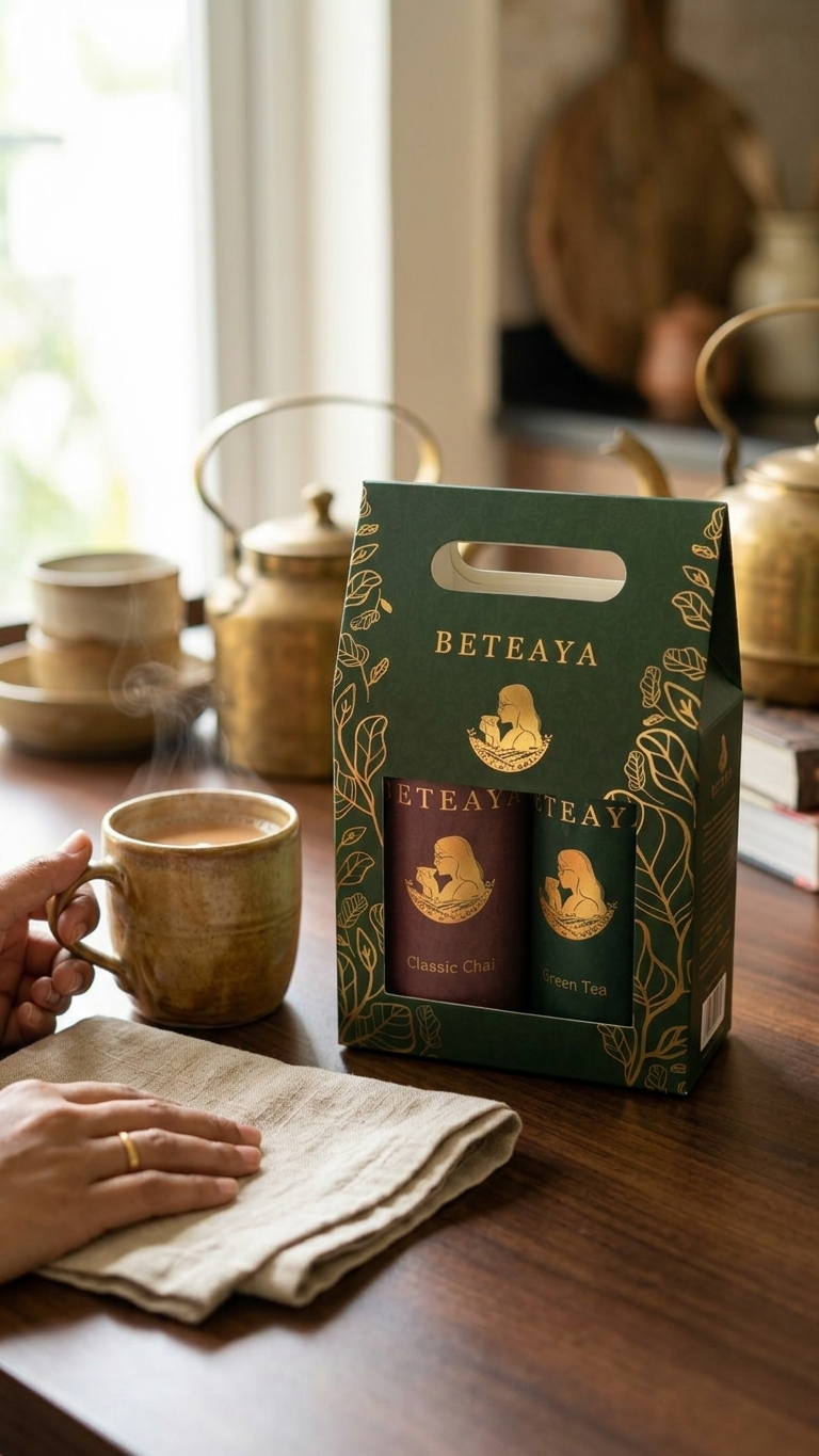 The Classic Duo – Kadak Chai + Green Tea- Gift Set | BETEAYA